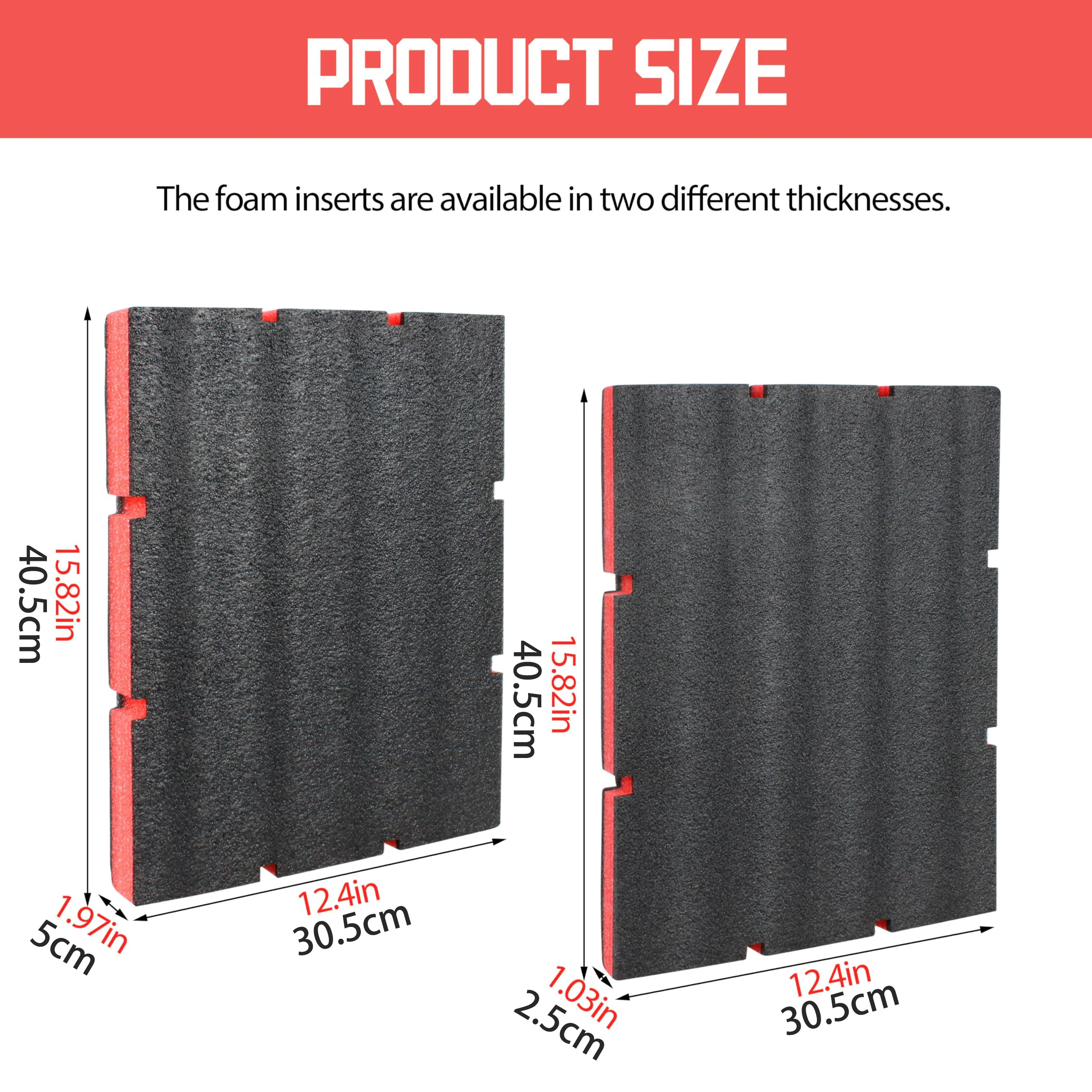 Foam Tool Organizer Inserts Compatible with Milwaukee 48-22-8442 and 48-22-84432 Drawer Boxes,Shockproof Red & Black Foam Insert
