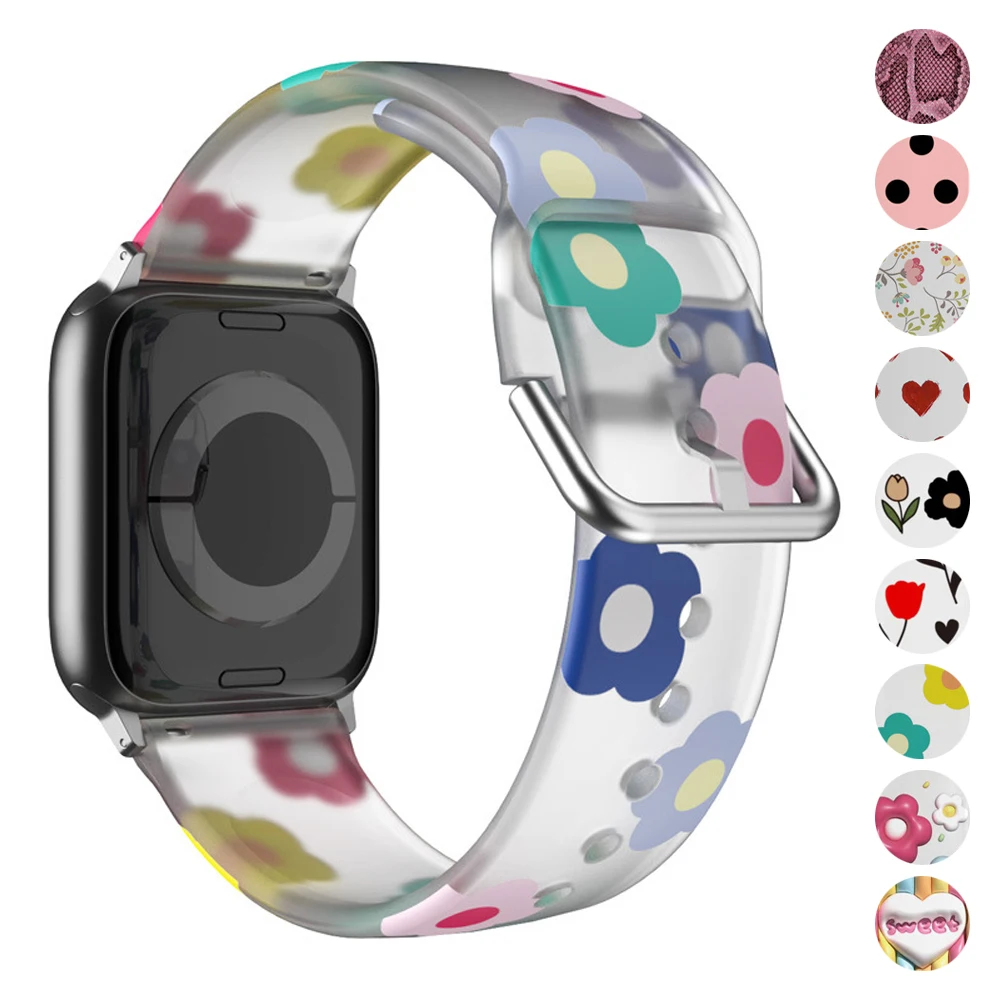 Ремешки для Apple Watch Band 44 мм 40 мм 45 мм 41 мм 46 42 мм 45 мм correa Браслет с принтом iWatch series 10 8 7 6 3 SE 9 ultra 2 49 мм