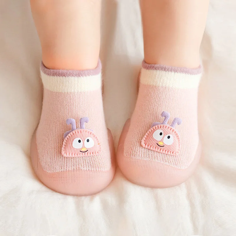 Cute Baby Walking Shoes Soft Bottom Breathable Durable Floor Socks Cartoon Infant Crib Shoes Spring Autumn Indoor Kids Footwear