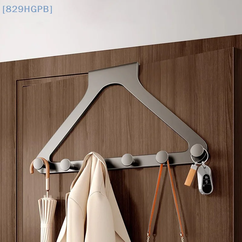 

Треугольные крючки над дверью, подвесные органайзеры из углеродистой стали с 6 крючками для сумок для одежды, дверная вешалка для ванной комнаты и кухни