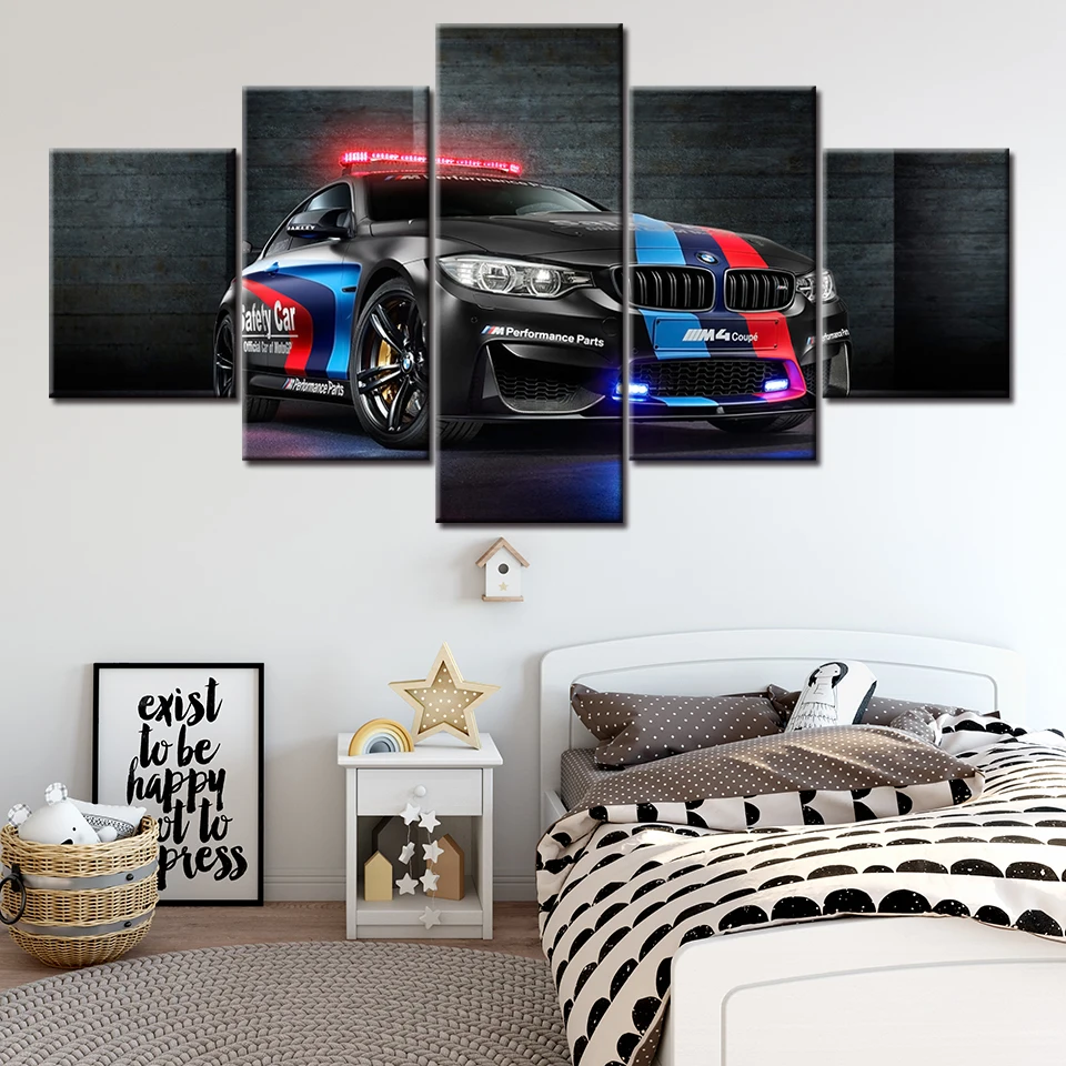 

Canvas Wall Art Poster Painting Cool Racing Car Picture Print Home Decor Living Room Interior Artwork Gifts 5 Pcs Wallpaper Arts