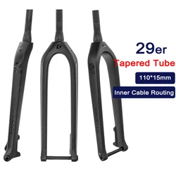Carbon MTB Rigid Fork 29 Boost 110 Mountain Bike Front Fork 29 er Carbon 700C Disc Brake Tapered Tube Cycling Bicycl Fork 29er