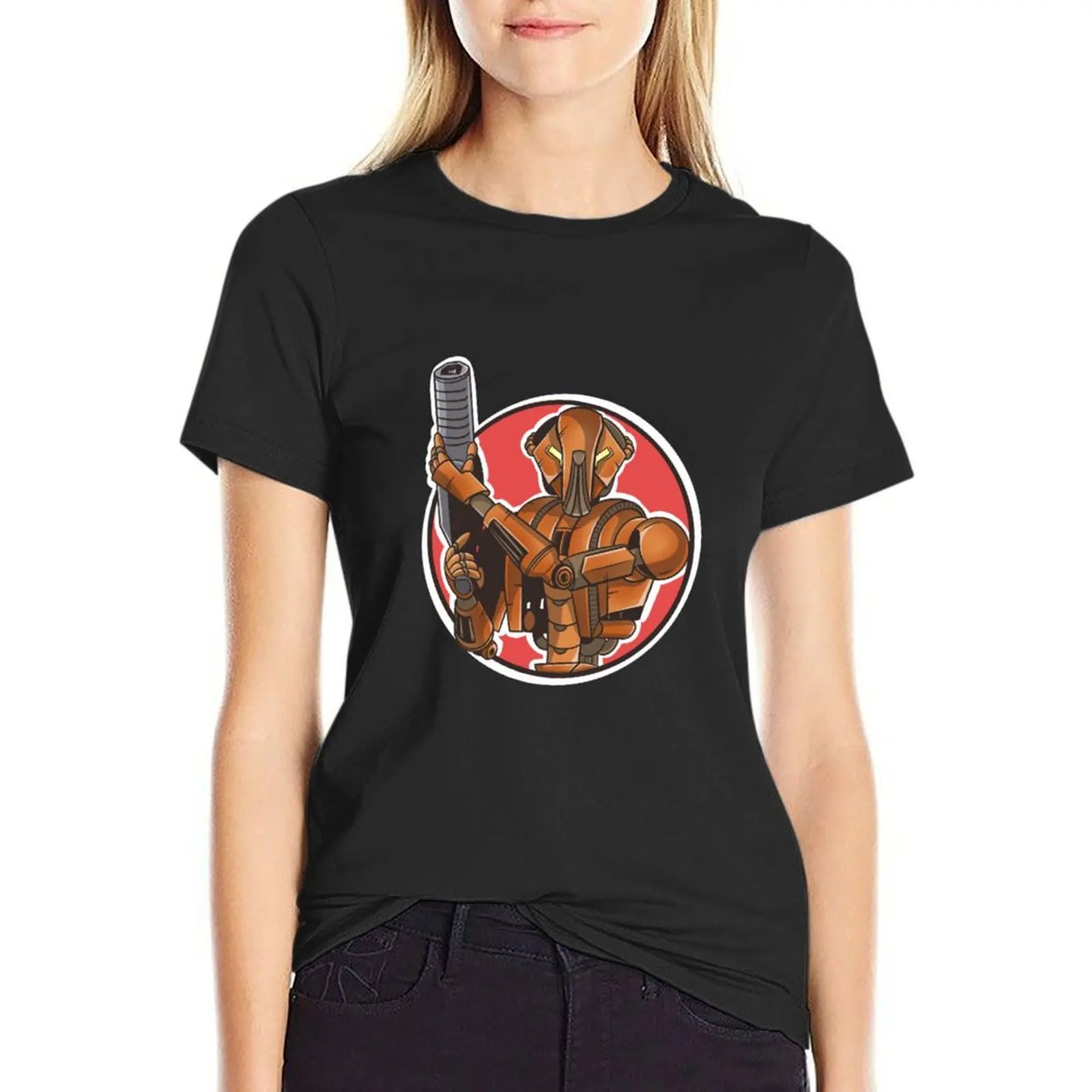 HK-47.T-Shirt gładki Odzież damska kawaii ubrania białe t shirty dla kobiet