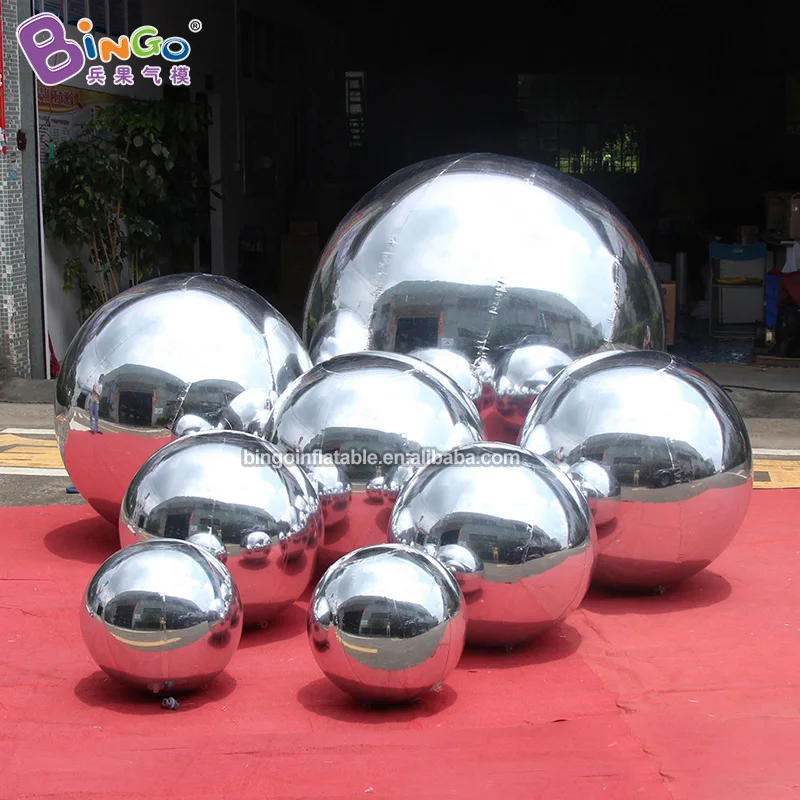 

Inflatable Mirror Ball 0.5~3 Meters Hanging Inflatable Silver Airtight Balloons For Decoration BG-M0172