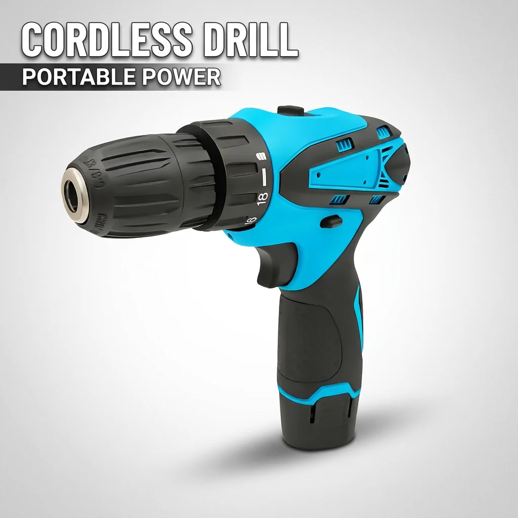 12V Cordless Electric Drill Kit with Lithium Battery Compact Wireless Power Tool for Home DIY Projects, Crafting and Repairs