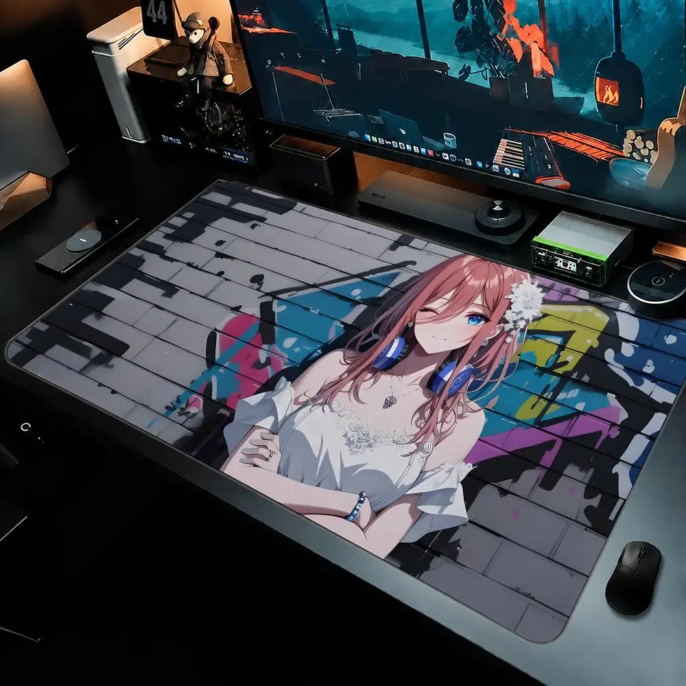 The Quintessential Quintuplets Miku NakanoLarge Mouse Pad For Computer Laptop Keyboard Gaming Desk Mat Gamer Office Accessories