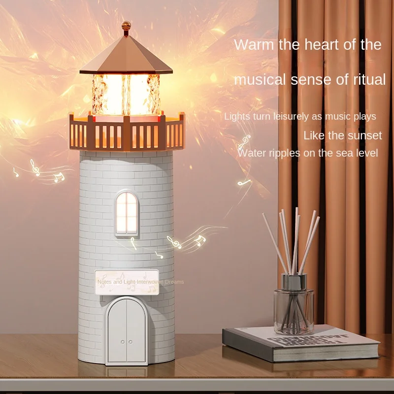 Leuchtturm Umgebungslicht, Nachtlicht, Umgebungslicht für Schlafzimmer, Umgebungslicht für kleine Soundsysteme im Desktop Bluetooth