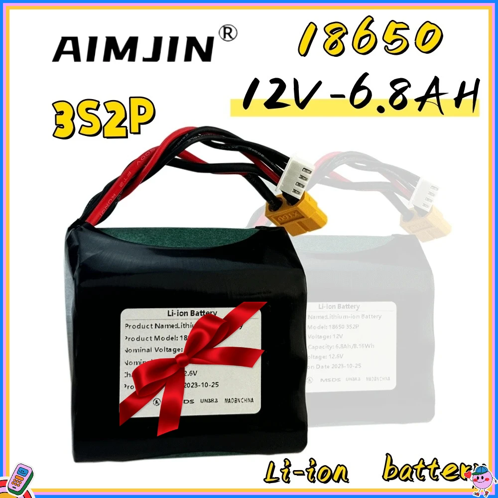 

best-seller 3S2P 12V 6.8Ah UAV Rechargeable 12.6V Li-ion Battery for Various RC Airplane Drone Quadrotor XH2.54-4P XT60