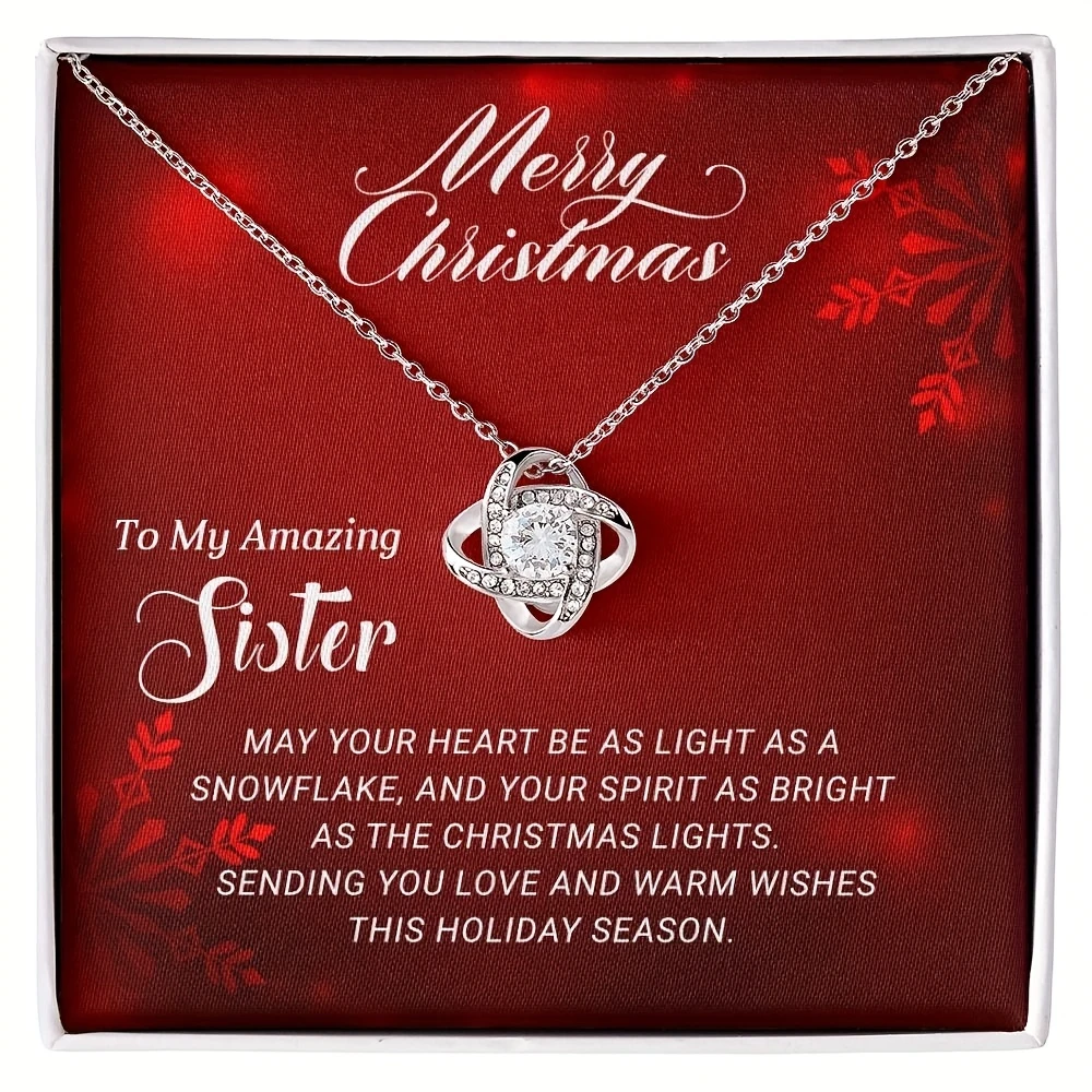 Sister-Amazing-Christmas Gift-Love Knot Necklace, Birthday Gift, Family Christmas Presents Christmas Gift for Family Members