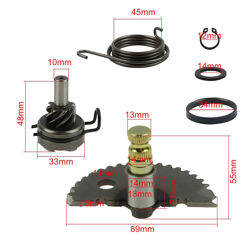 Skuter Motorower Kick Start Gear Starter Shaft Starter Lever Rebuild Kit Idle Gear Spring pasuje do 49cc 50cc 80cc GY6 139QMB P139QMB — zdjęcie 6