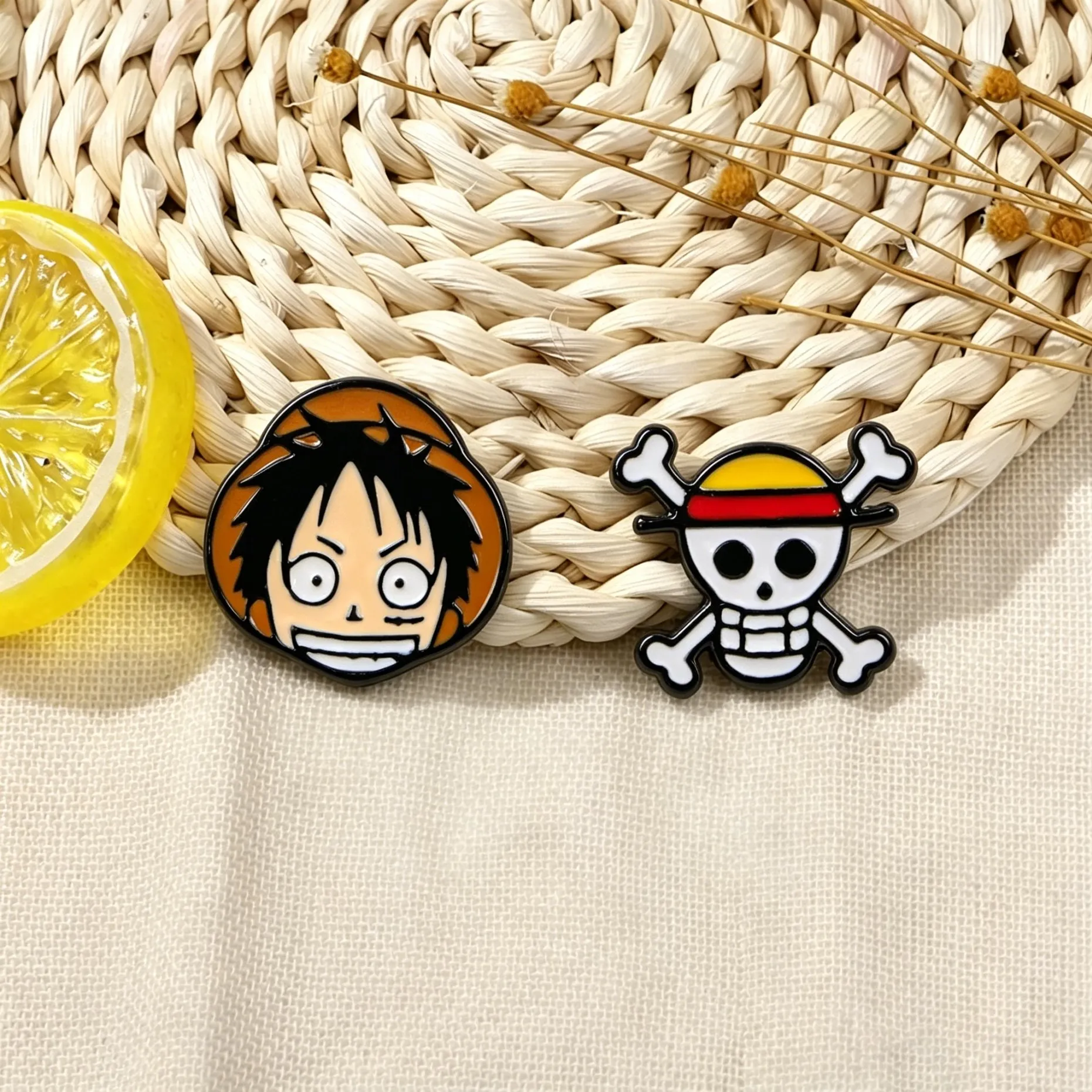 Skull Enamel Stud Earrings Anime Character Jewelry Cute Pirate Earrings for Fans Gift Cosplay Accessories 
