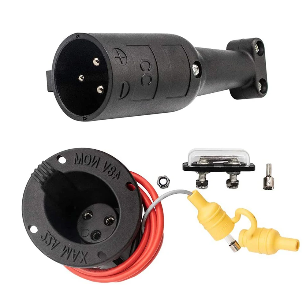 

A82E-48V Charger Cord Plug & Charger Receptacle For Club Car DS Precedent Golf Carts 2000 Up, 101828901, 101802101, 103375501