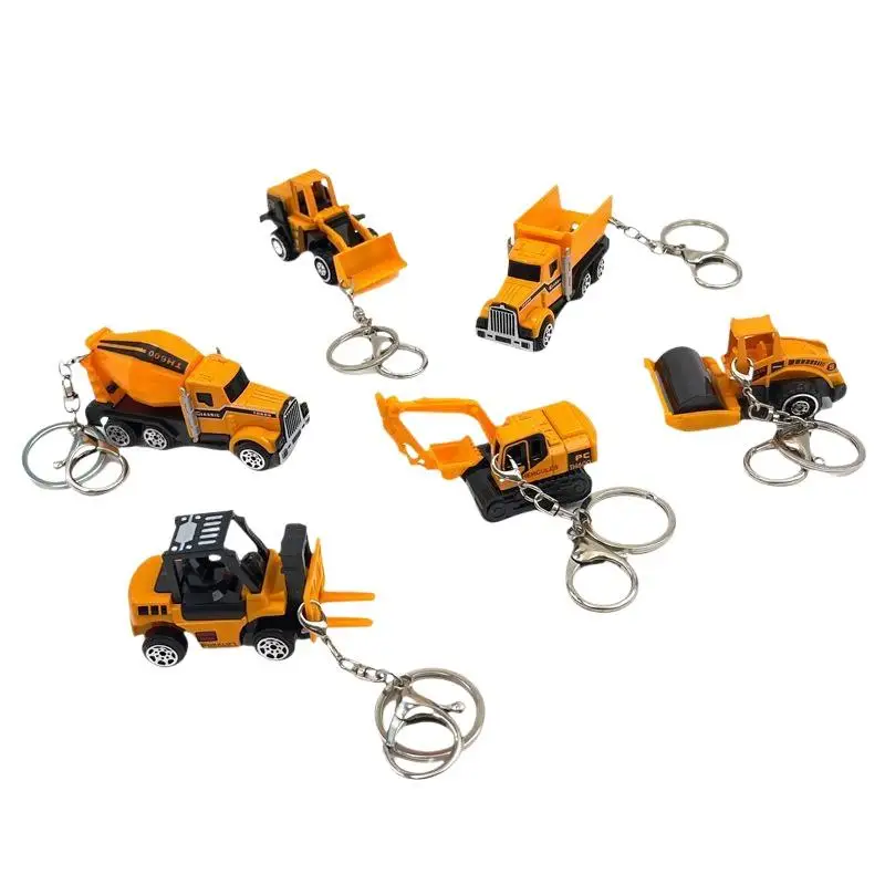 Mini-Bagger Schlüsselanhänger Leichter Schlüsselring-Anhänger Gabelstapler Traktor Baufahrzeug Cartoon-Roller Legierungsmodell Auto-Anhänger – Detail 6