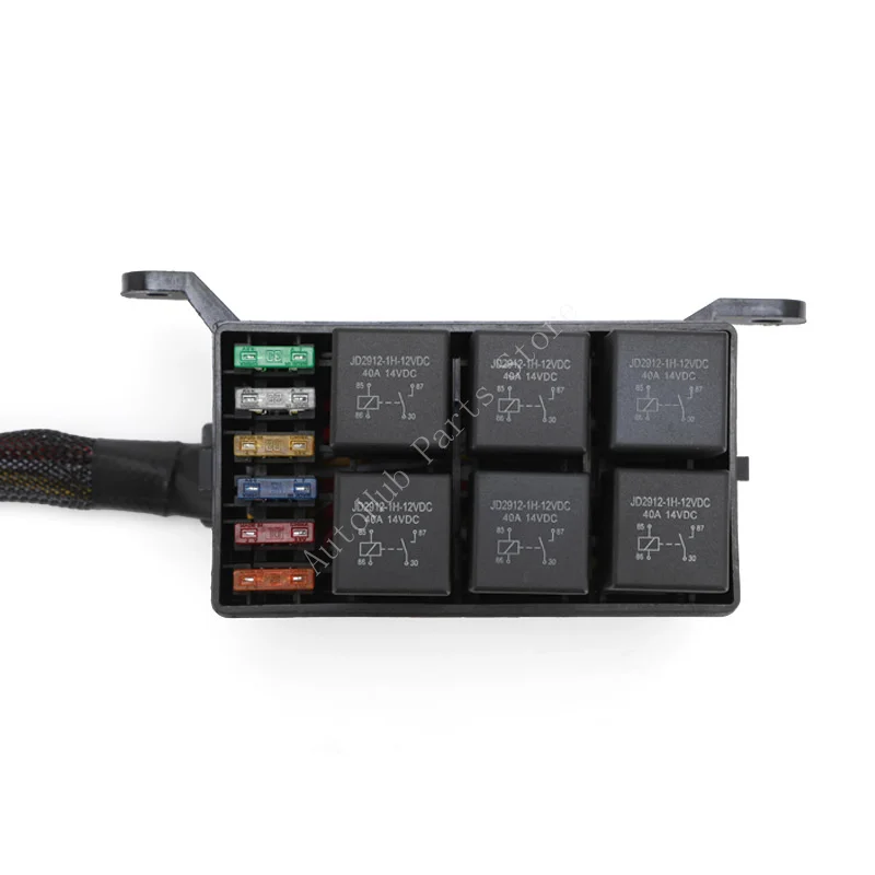 

6-контактный водонепроницаемый блок реле предохранителей с предварительной проводкой и держателем для модификации автомобилей, парковка транспортных средств на новой энергии