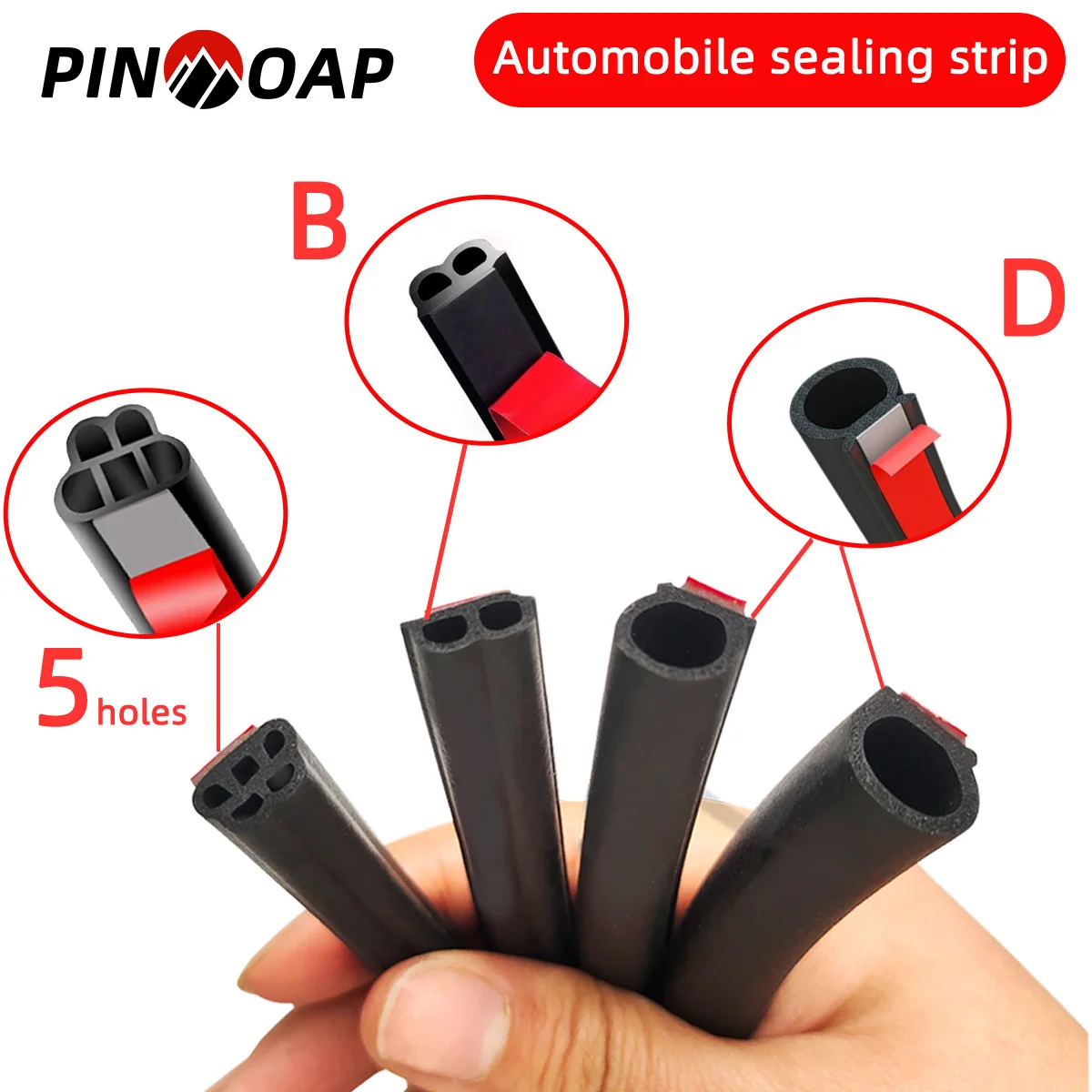 

8 м уплотнительная лента для дверей автомобиля, резиновая уплотнительная лента B/D/5 в форме отверстия, водонепроницаемая и звукоизоляционная защитная лента, аксессуары для резиновых полос