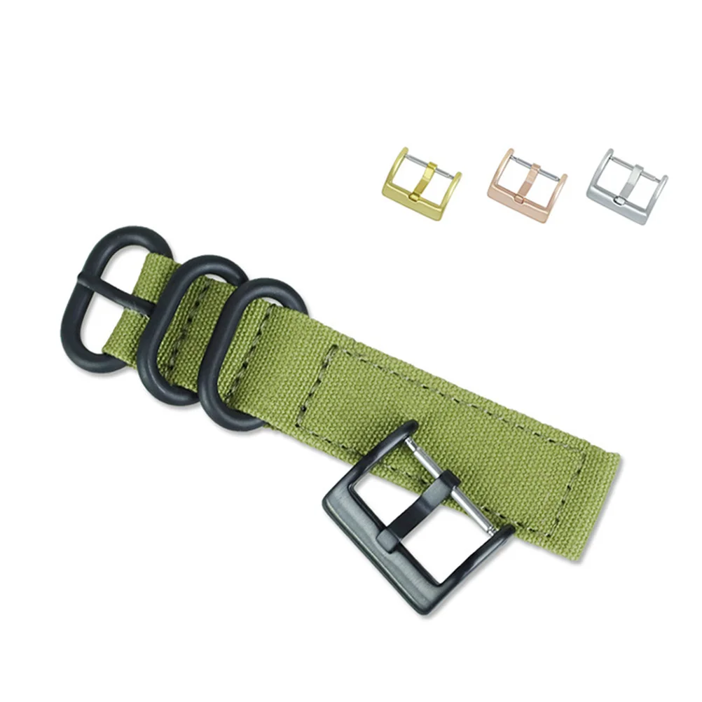 

2Pcs 22Mm Stainless Steel Watch Band Buckle High Quality Fit Most Straps Secure Fastening Watchband Accessories Silver Black