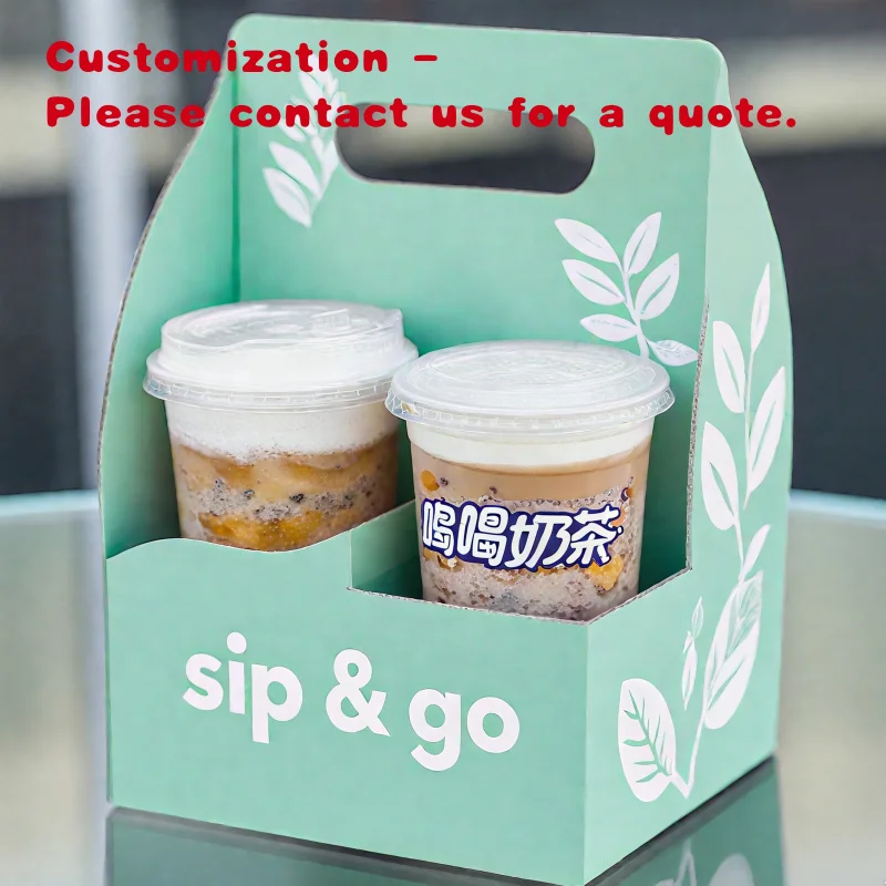 

на заказ. Одноразовый картонный держатель для бумажных стаканчиков с индивидуальной печатью на вынос