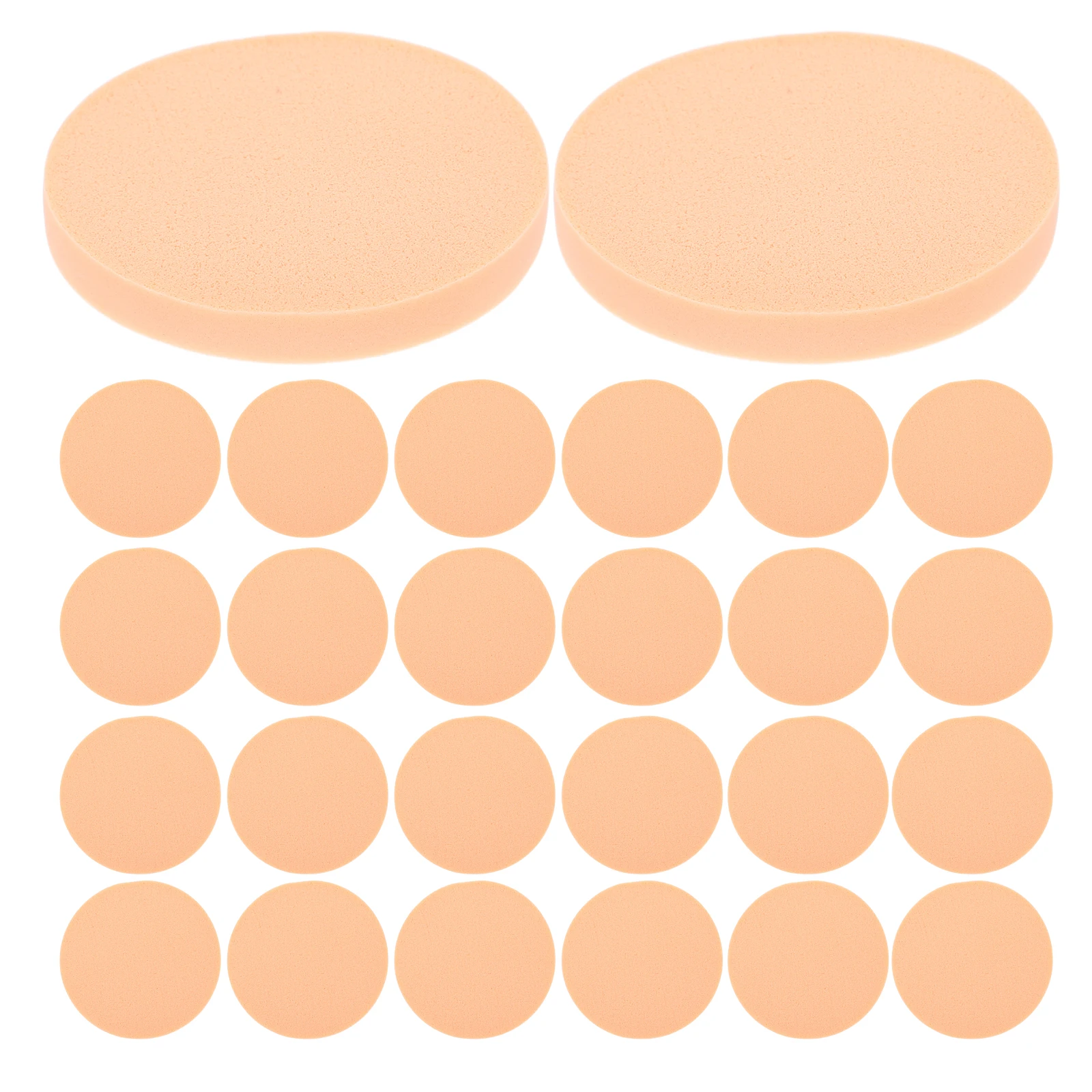 24 個のメイクアップスポンジセットプレミアムソフトラウンドパウダーパフフェイシャルクリーニングパッド肌に優しいメイク落としパッドポータブル