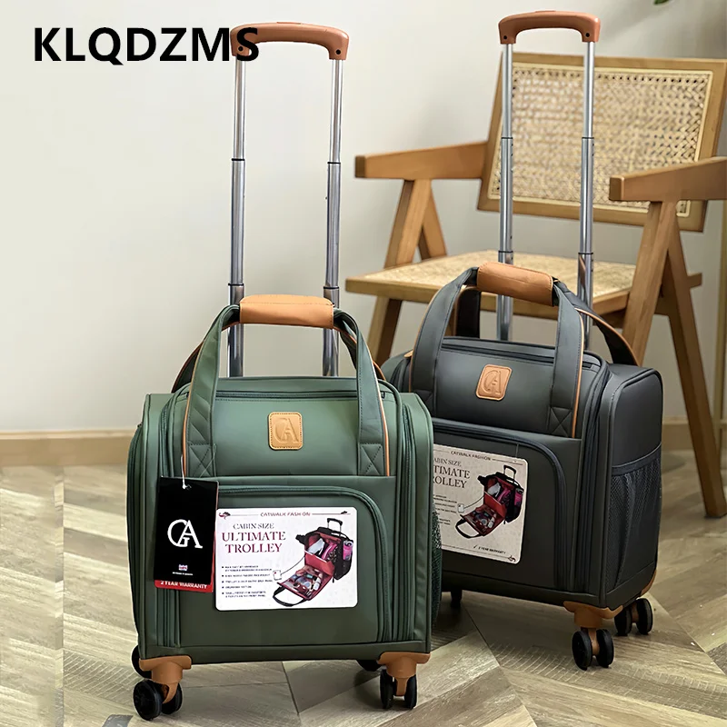 KLQDZMS Men's Suitcase Oxford Cloth Boarding Box Women's Small Password Box 16 Inches Men's Universal Wheel Rolling Luggage