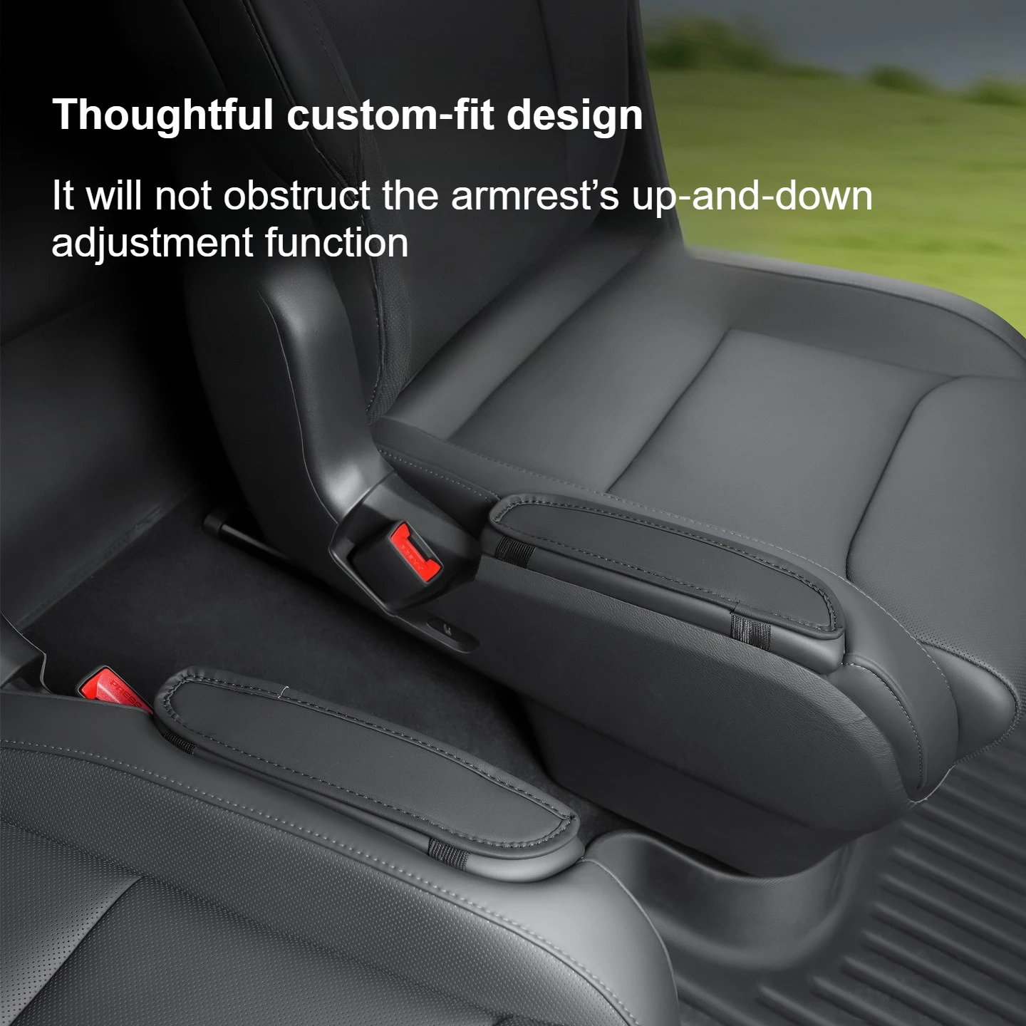 Second & Third‑Row Seat Armrest Covers Protectors for Tesla Model YL 6‑Seater PU Leather Pads Custom Fit Interior Accessories
