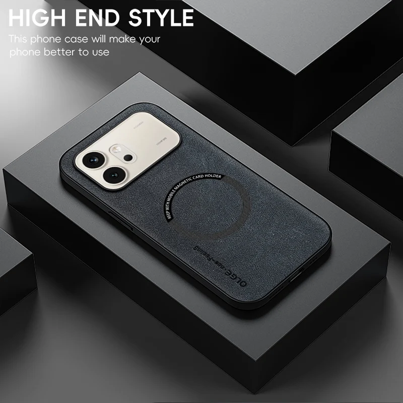 Luxus-Leder-Handyhüllen für Magsafe für Honor 600 Pro Lite, magnetisch, kabelloses Laden, stoßfeste Schutzhülle, schlank
