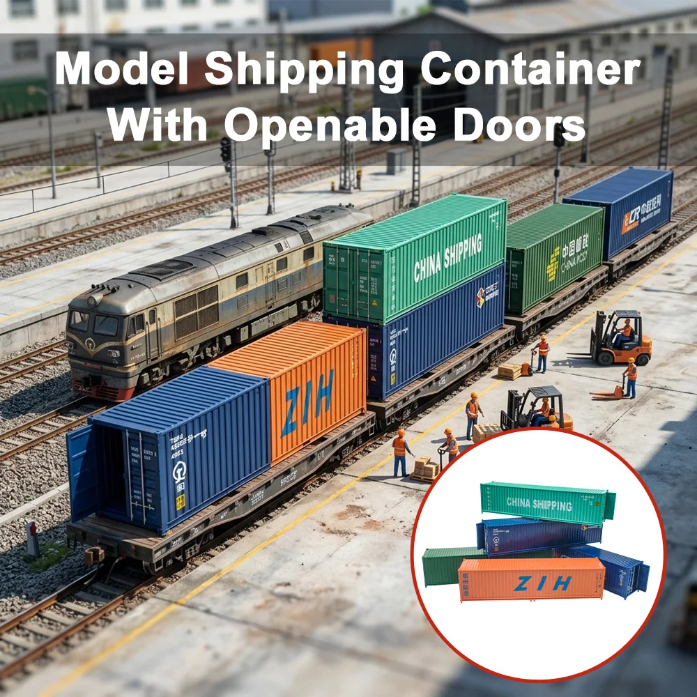 

Миниатюрная модель железнодорожного контейнера с открывающимися дверями, аксессуар для оформления железнодорожной сцены, 1 шт.