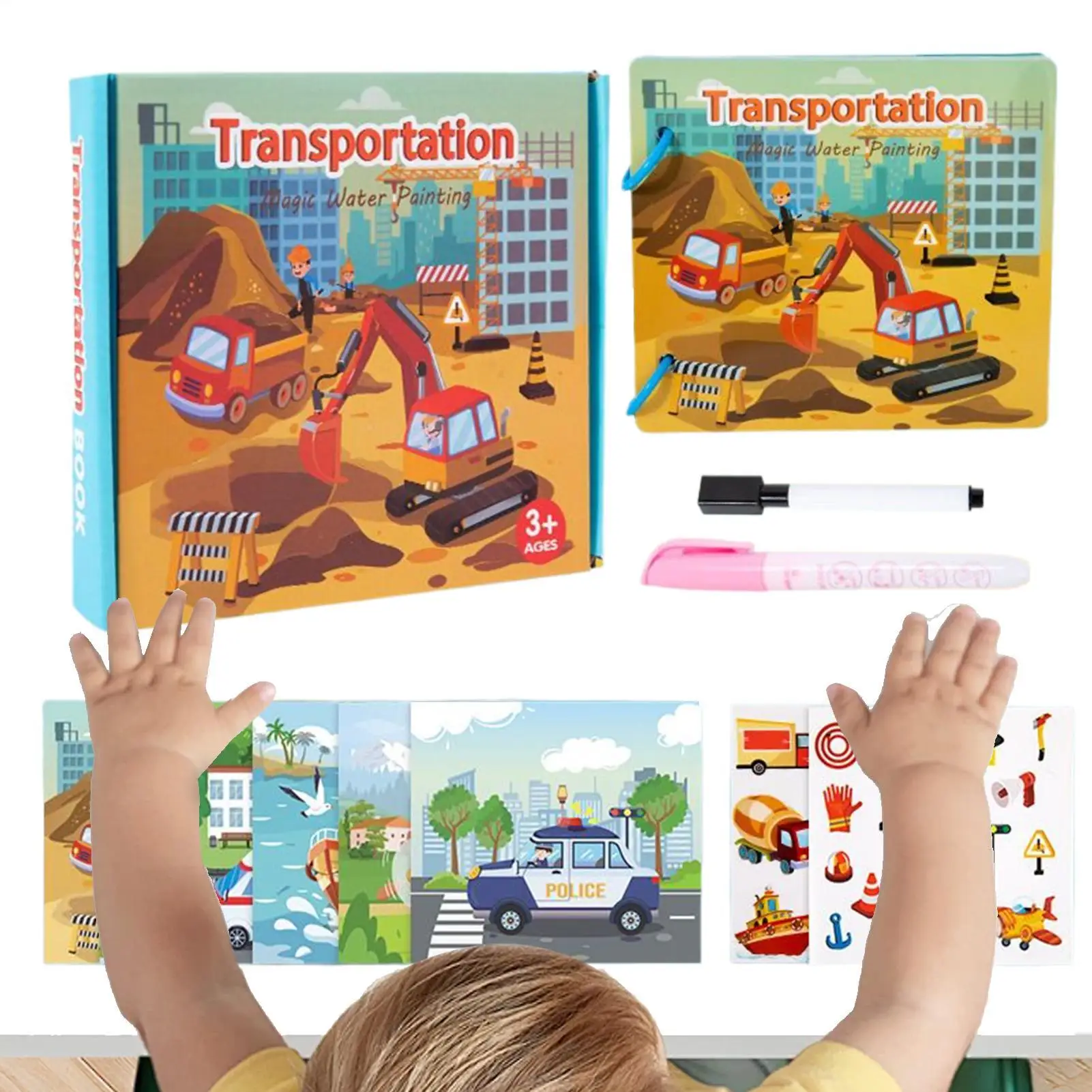 Libro de dibujo de acuarela, juguete creativo seguro y reutilizable, libro de pintura de acuarela para familia, niños, padres, niños, niñas, hogar, escuela, aula