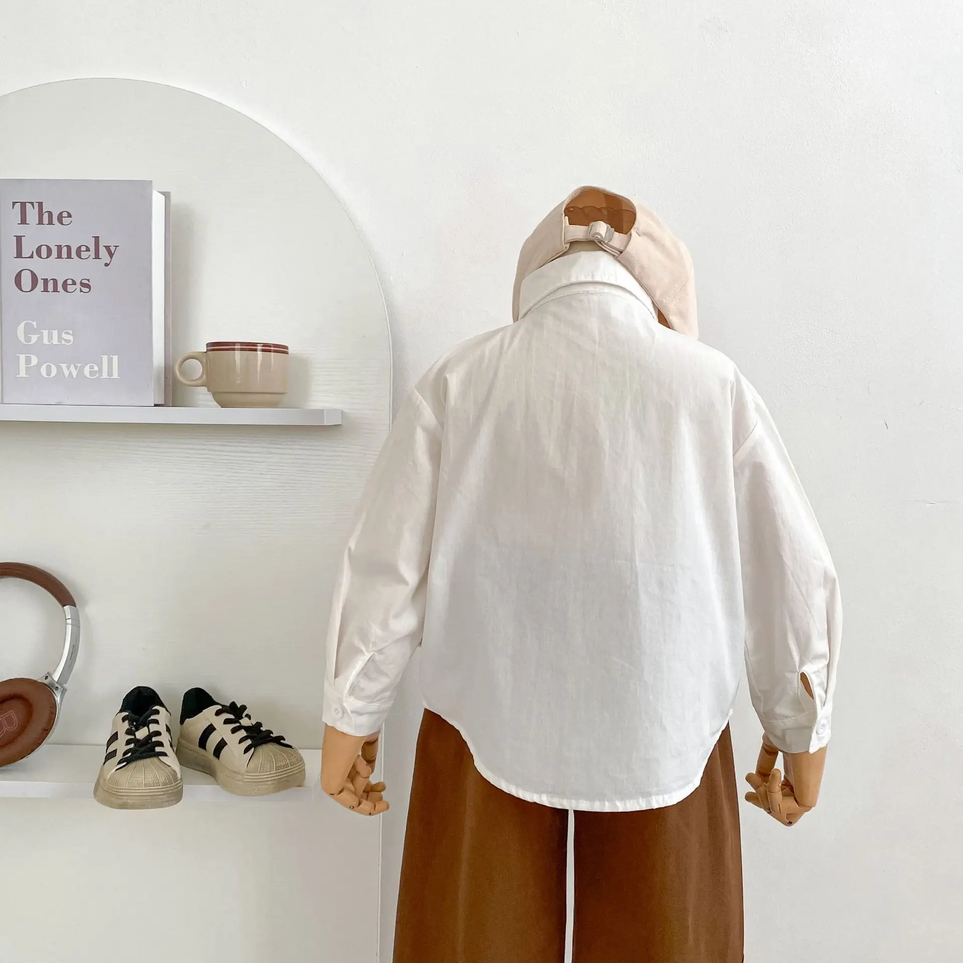 الربيع والخريف نمط جديد 1-3 سنة الذكور والإناث الطفل الفطر الغربي المطبوعة قميص مطرز