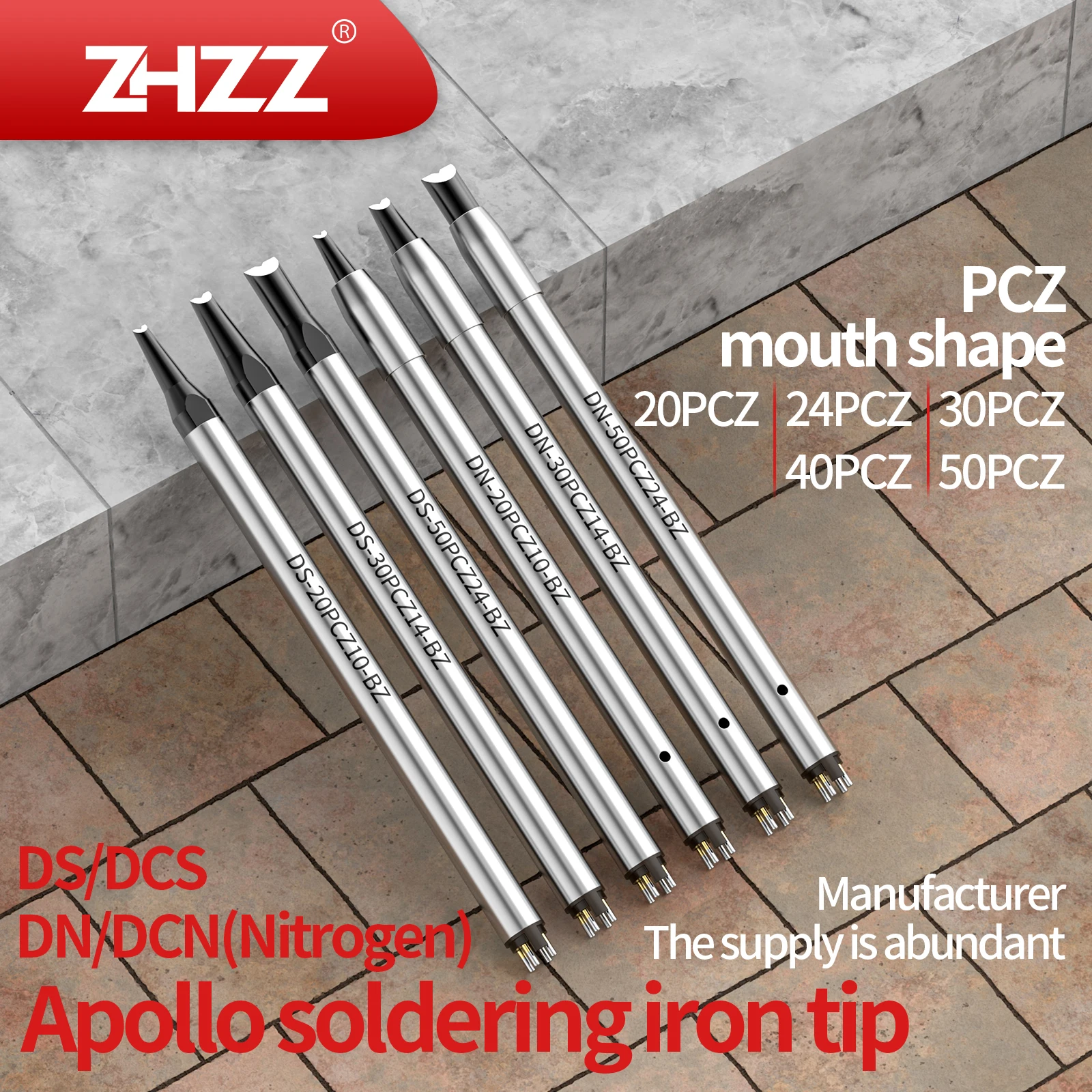 

Apollo DS/DN Series Soldering Iron Tip DN-20PCZ10-BZ DN-24PCZ12 DN-30PCZ14 DS-40PCZ16-BZ DS-50PCZ for Apollo Soldering Equipment