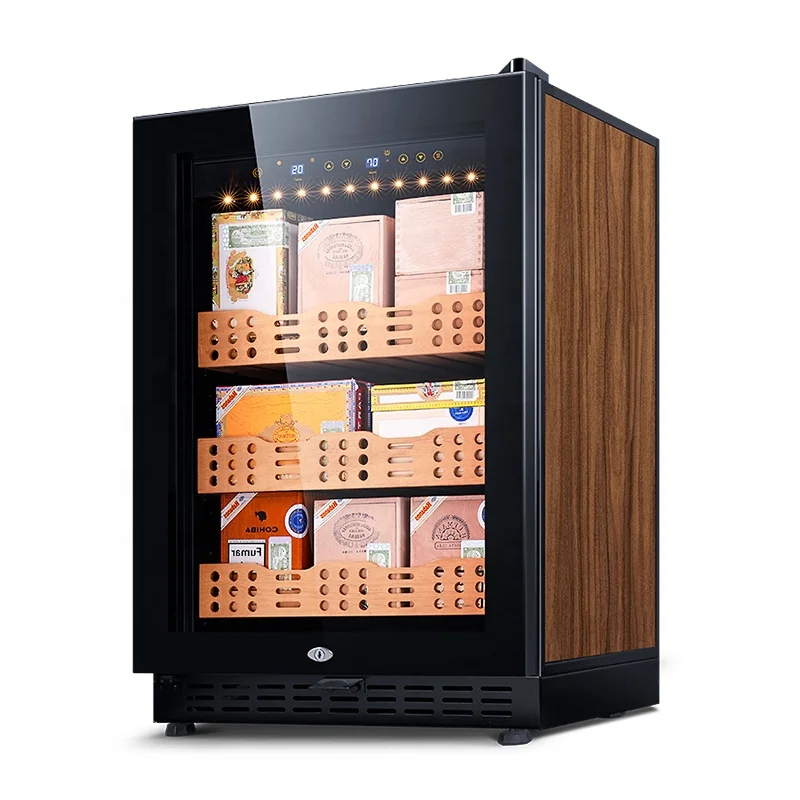 LVNi Factory Custom Electric Cigar Cooler & Humidor Refrigerator with Air Cooling 3-Shelf 1-Door for Cigars