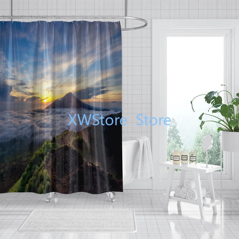 

Seeing The Blue Sky and White Clouds My Mood Always Unconsciously Improves A Patterned Shower Curtain