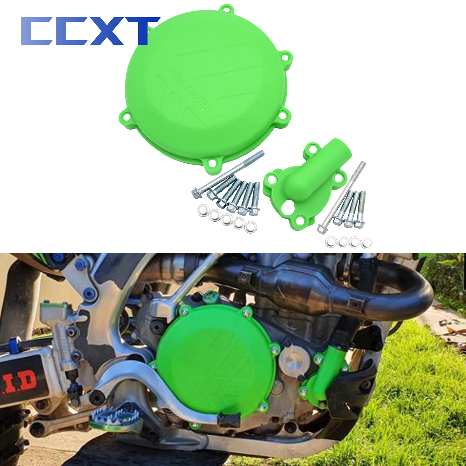 Motorcycle Plastic Protector Clutch Guard Water Pump Cover For Kawasaki KX450F 2016 2017 2018 KX 450F Dirt Bike Universal Parts