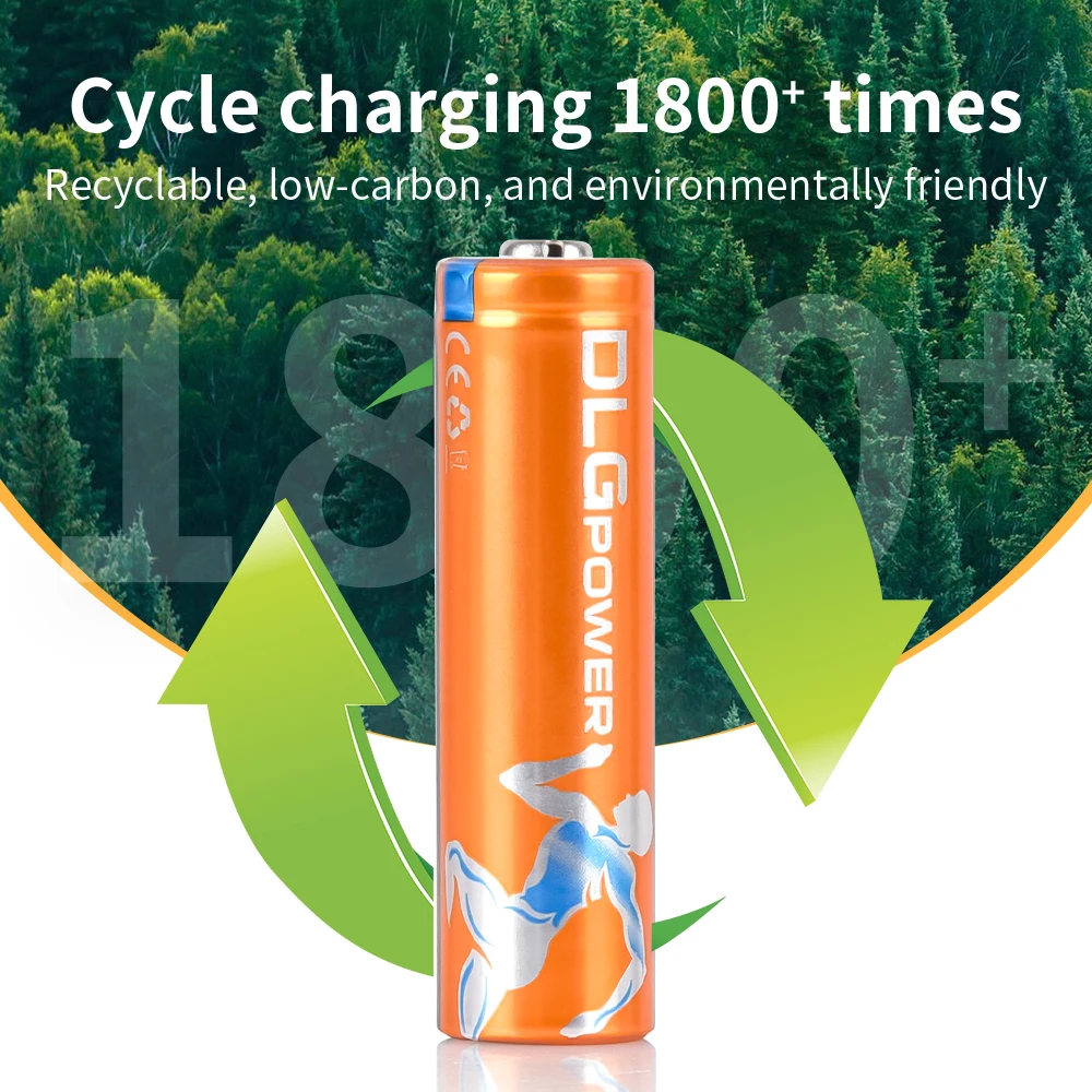DLGPOWER 3.7V 1200mAh Rechargeable Battery 14500 AA Li-ion Battery Lithium Batteries 1000 Times for LED Flashlight Toys Calculat