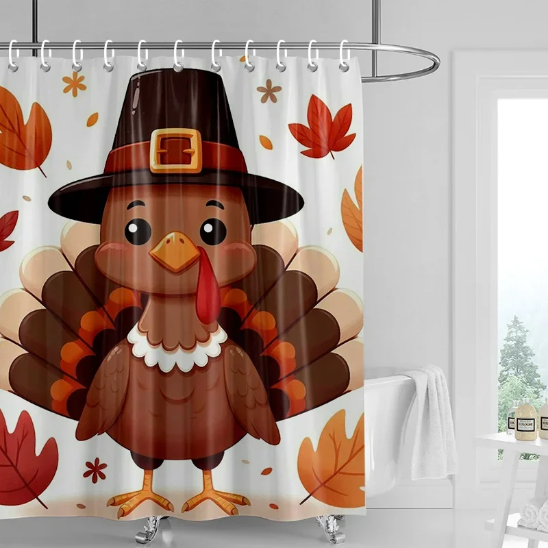 Home decoration shower curtains for bathroom waterproof curtain fabric Modern Nordic style Living Room Halloween Autumn Pumpkin