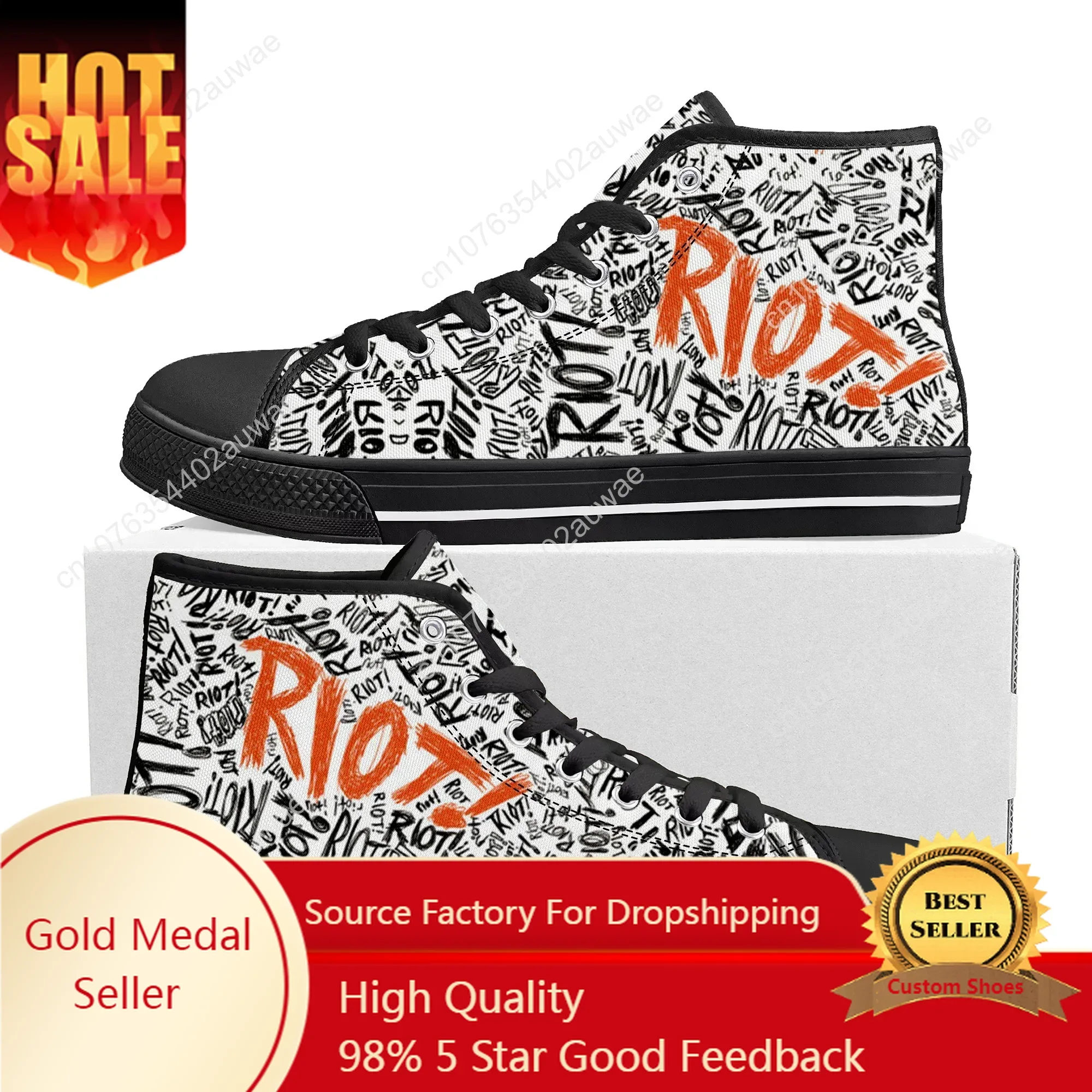 

Paramore Rock Band Pop High Top High Quality Sneakers Men Women Teenager Canvas Sneaker Casual Couple Shoes Custom Shoe Black