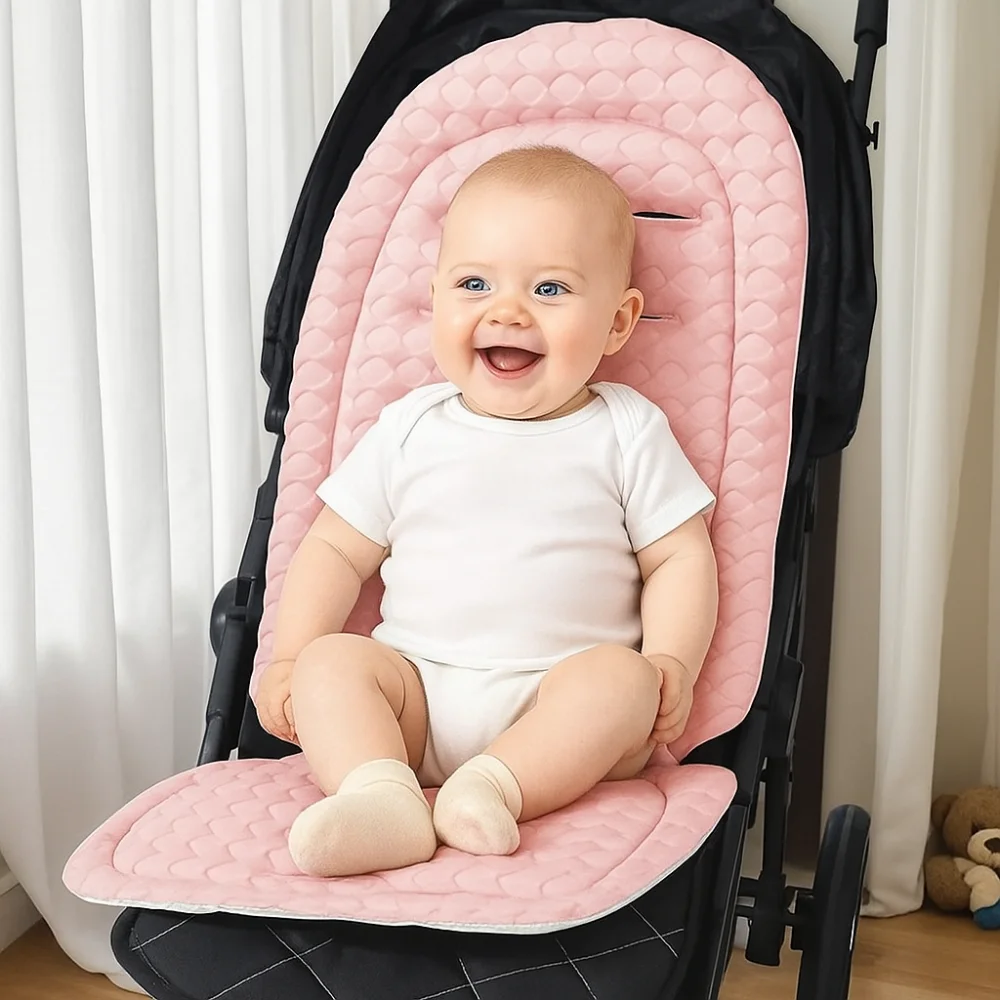 

Breathable Baby Pram Cushion Stroller Accessories Solid Color Baby Stroller Cushion Soft Car Seat Pushchair Car Mat