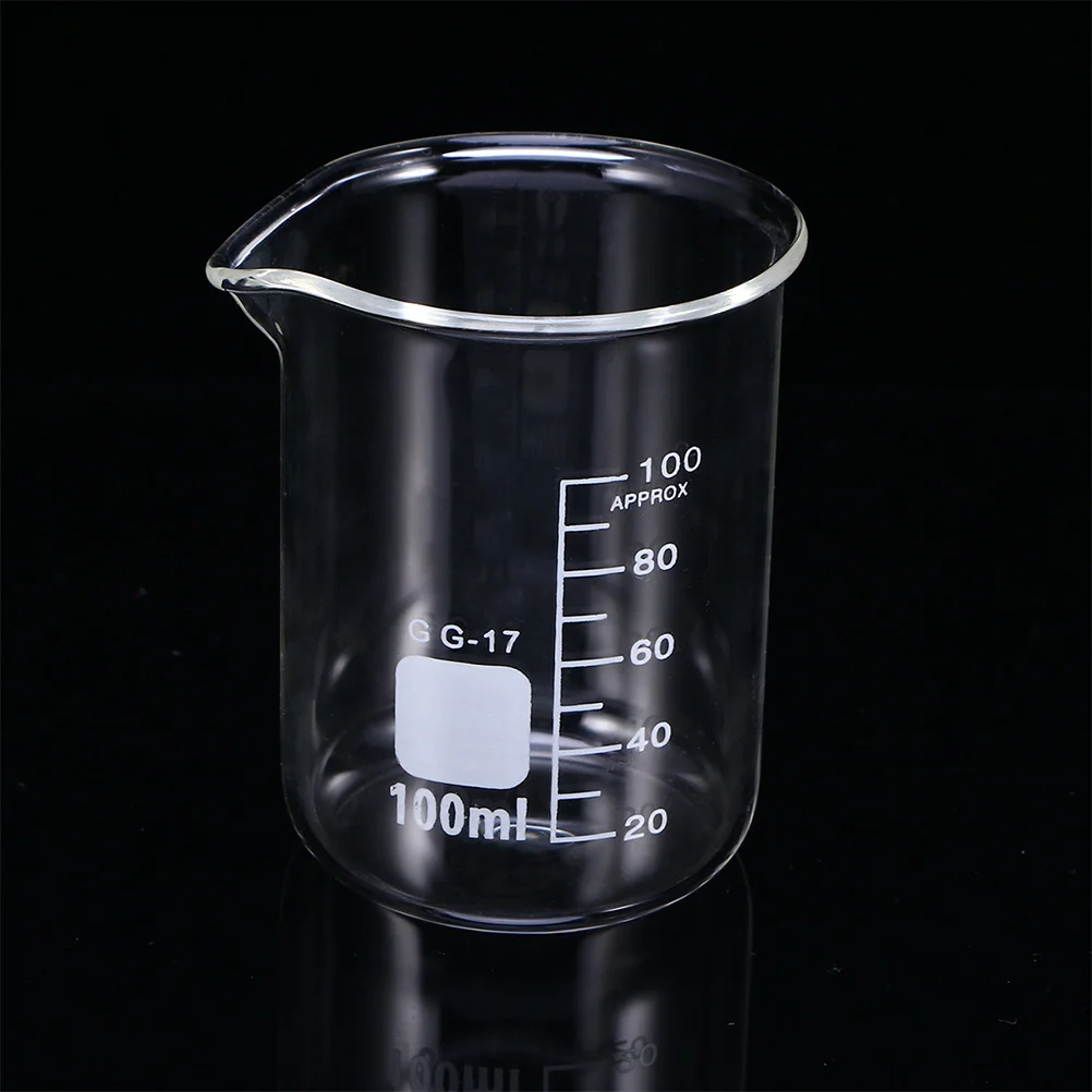 كوب زجاجي 100 مل مع خطوط مقياس، كوب قياس سهل القراءة للمختبر، مشاريع علوم تخمير المنزلية، مقاومة للحرارة #1