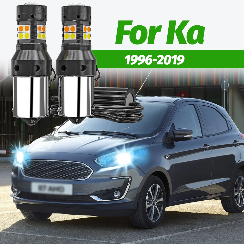 2 Stück Dual-Mode-Blinker + Tagfahrlicht-Zubehör LED DRL für Ford Ka 1996-2019 2008 2009 2010 2011 2012 2013 2014