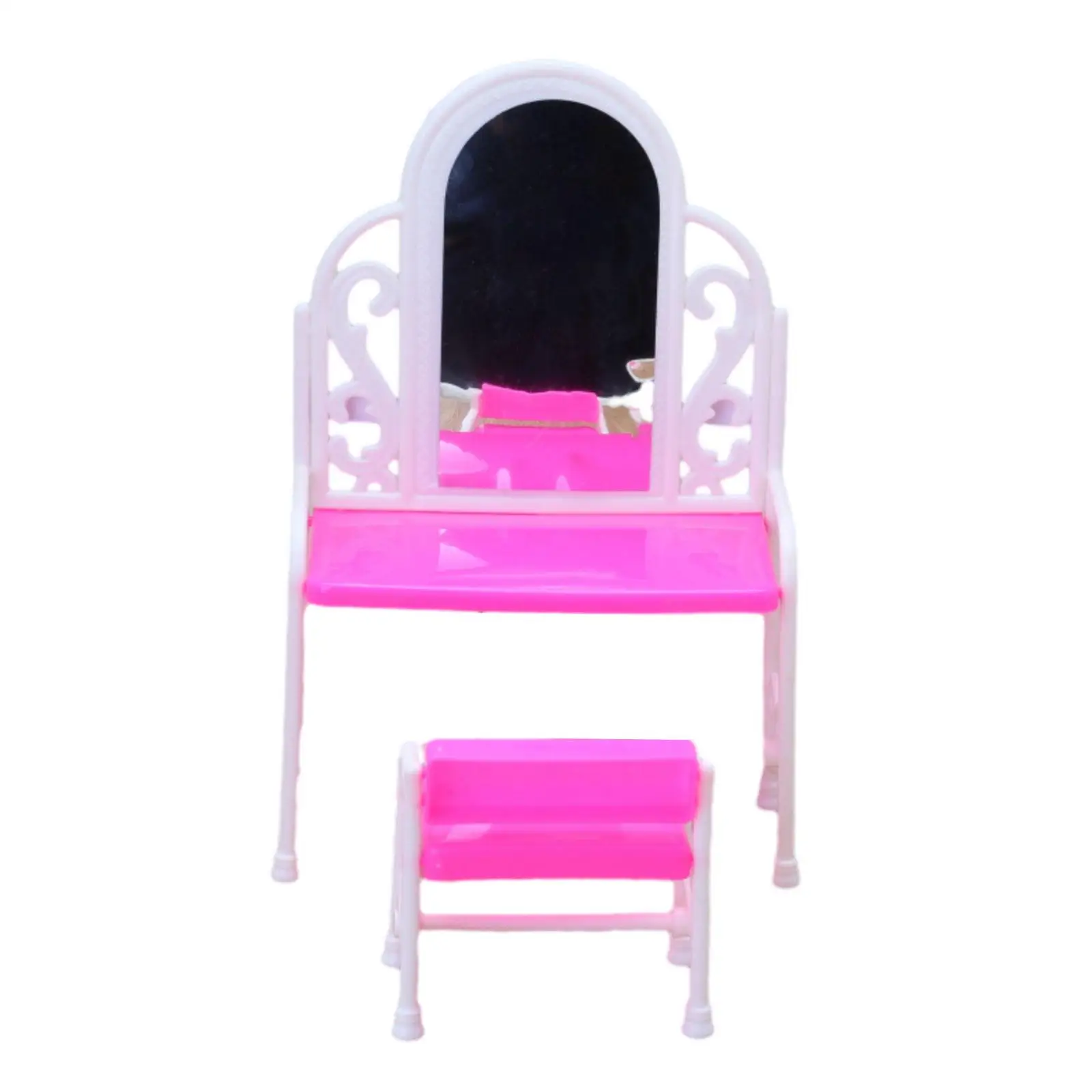 Muebles de muñeca para dormitorio, sala de estar, decoración de escena, accesorio de decoración para casa de muñecas, mesa de tocador para decoración de casa de muñecas