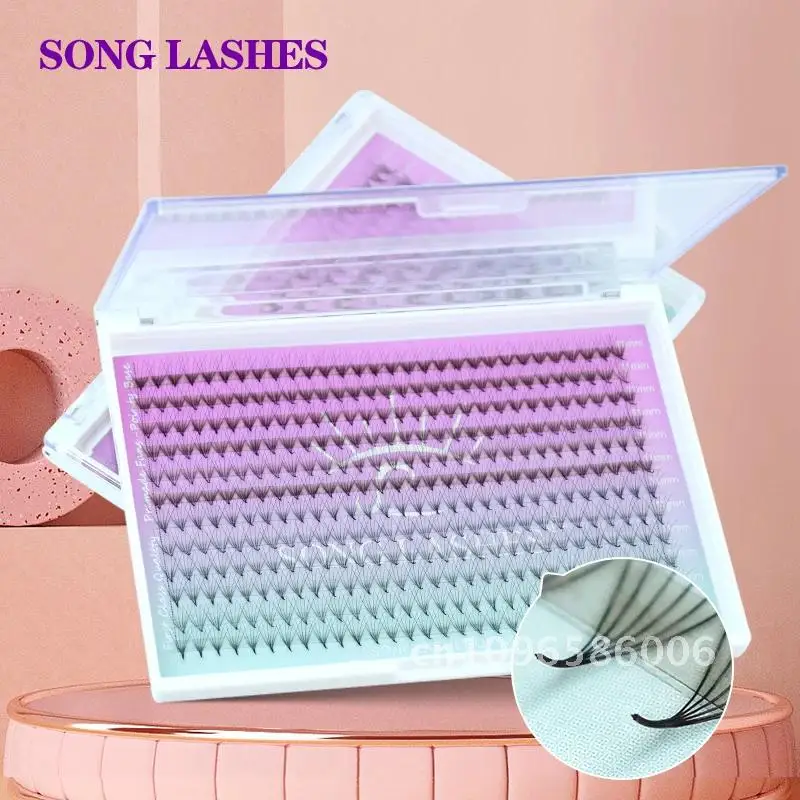 SONG LASHES Eyelash Fans 3D 4D 5D 6D 7D 8D حجم طويل مسبق الصنع Fasn Base0.03 سمك الجذع مدبب 0.05 تمديد