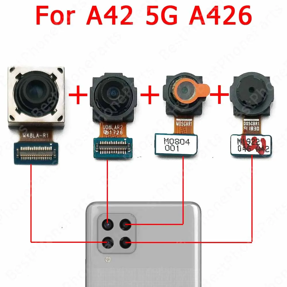 Cámara trasera para Samsung Galaxy A52 A52s A72 A02 A02s A12 A22 A32 A42 5G módulo de cámara trasera repuestos traseros