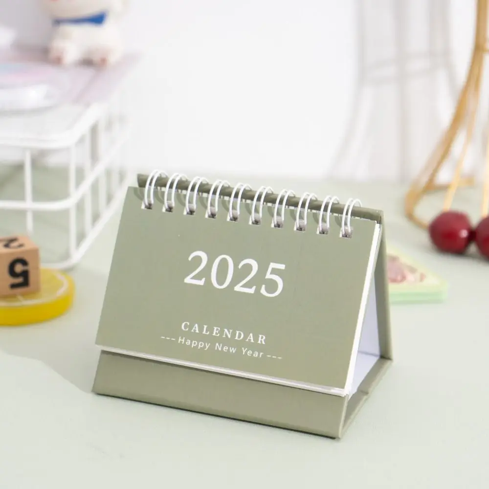 2025 Mini Desk Calendar Office School Supplies Table Calendars Simple Yearly Monthly Daily Planner Desk Accessories Decor