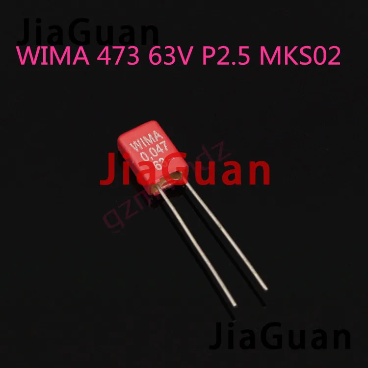 20pcs NEW WIMA MKS02 0.047UF 63V 47NF/63V P2.5MM audio film capacitor mks02 473/63v MKS2 473 63V 47NF