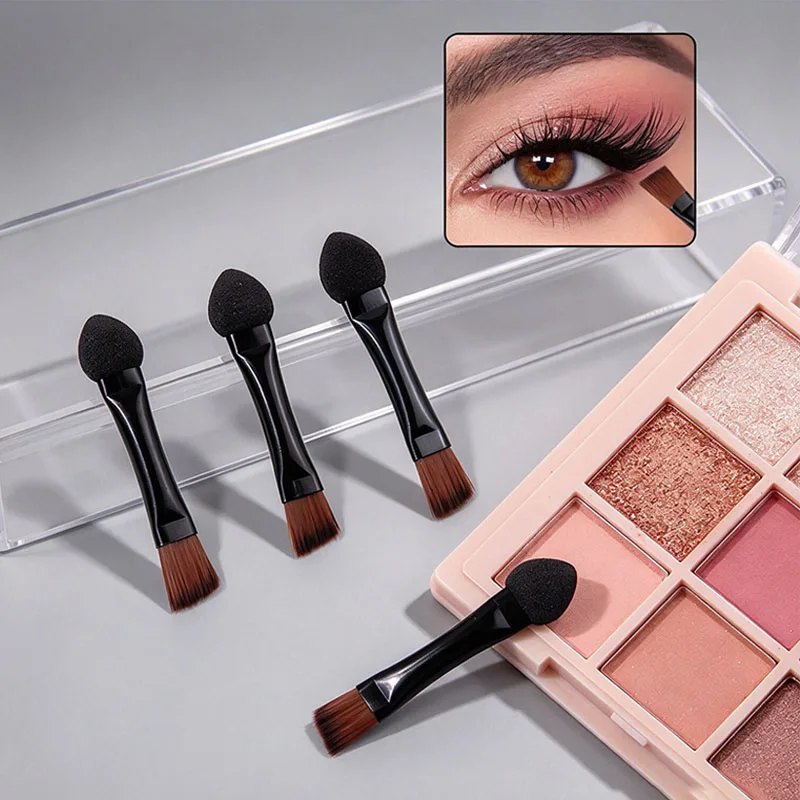 30/50/100pcs Mini Dual Eye Shadow Ended Brush Eyebrow Set Double Ended Sponge Head Eye Portable Women Makeup Cosmetics Tools view 2