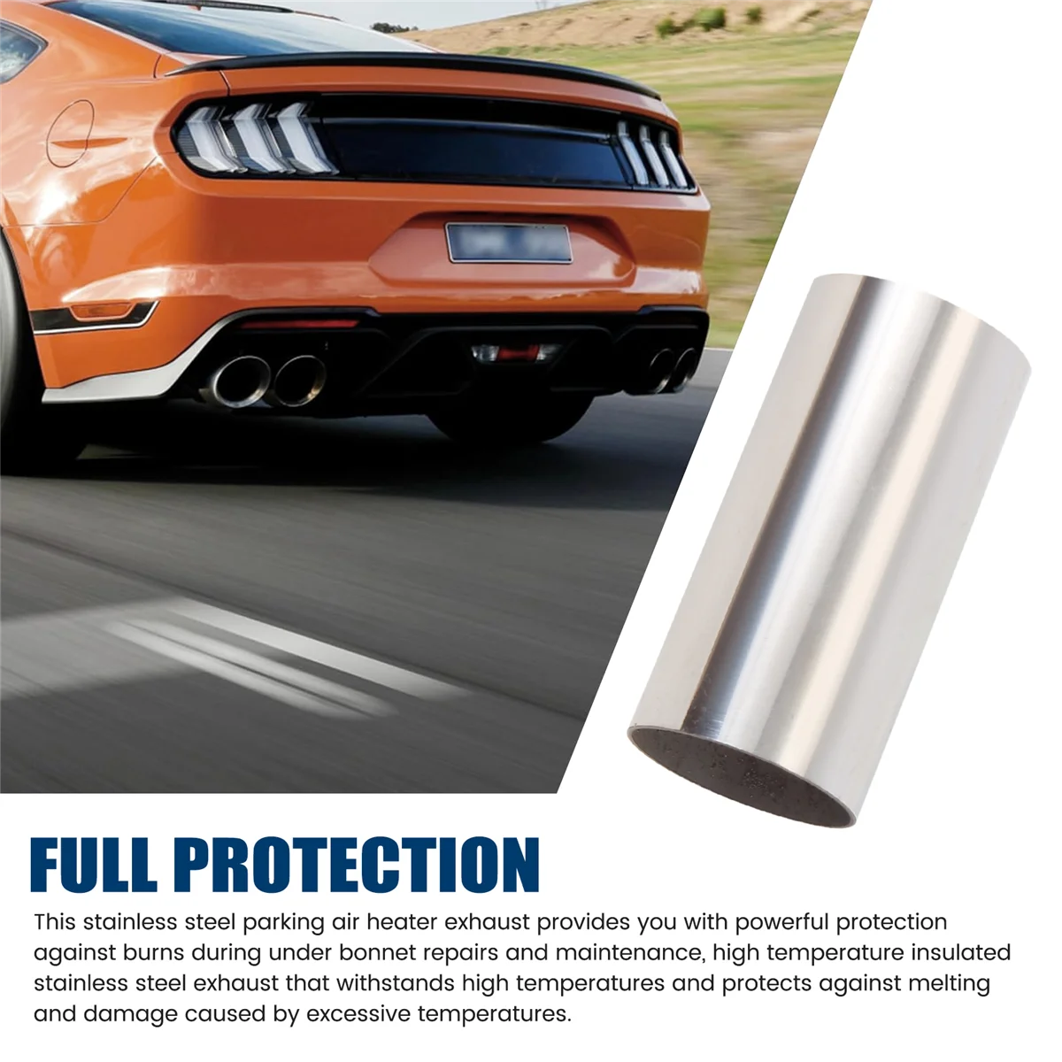 AT77 24Mm Heater Exhaust Pipe Connector Air Parking Heater Stainless Steel Gas Vent Hose with Clamps for Webasto Heater