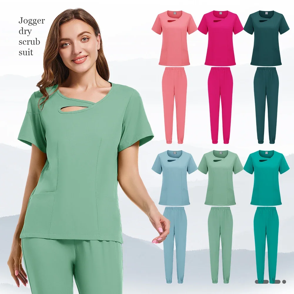 Classic surgical clinician care clothing Dental supplies set Beauty salon work clothes Short sleeve pants scrub spa uniforms