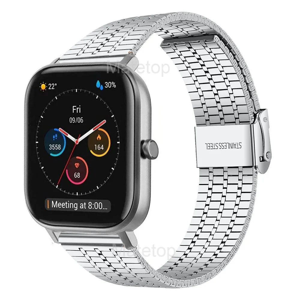 Nuovo cinturino in acciaio inossidabile da 20mm per Huami Amazfit GTS 4 3 2 2e Mini cinturino per orologio in metallo Correa per GTR 42mm Bip 3 S U Lite Pro