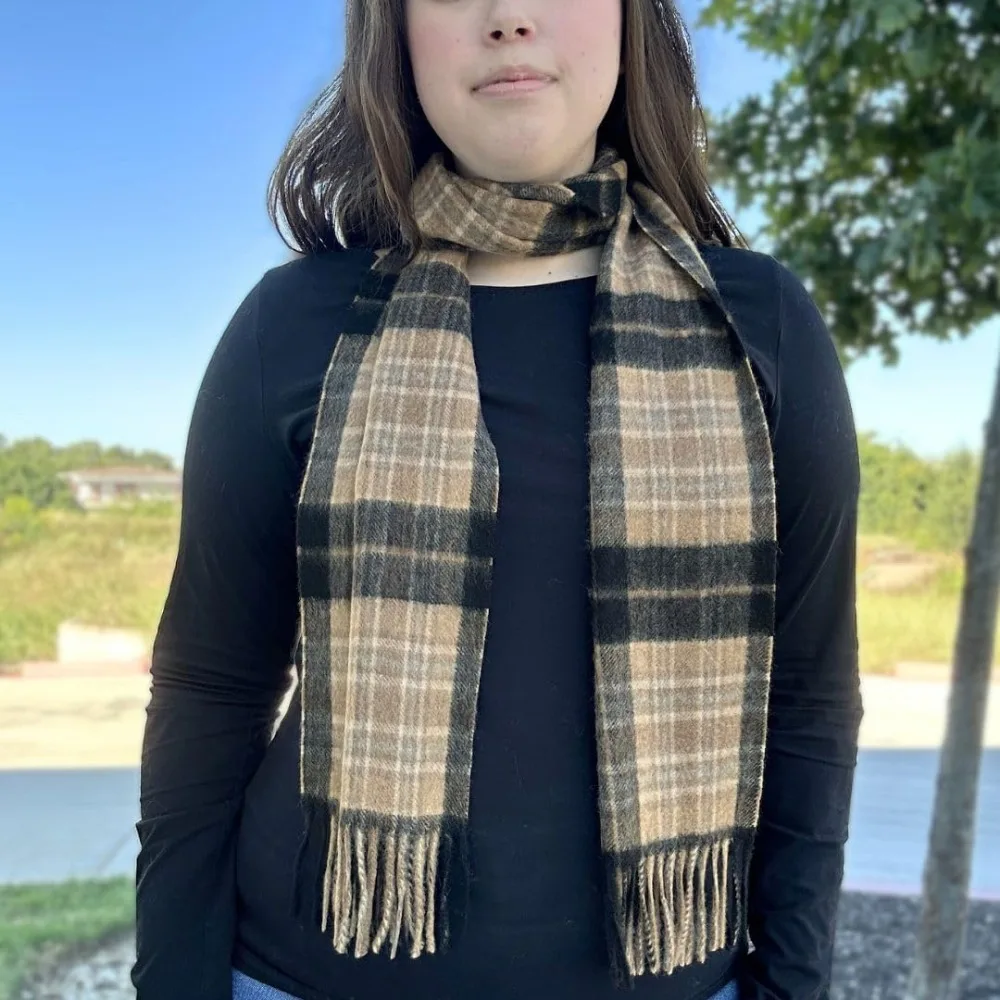 وشاح ترتان منقوش من الكشمير بنسبة 100% للرجال - إكسسوار كشمير فاخر مصنوع من الاسكتلندي