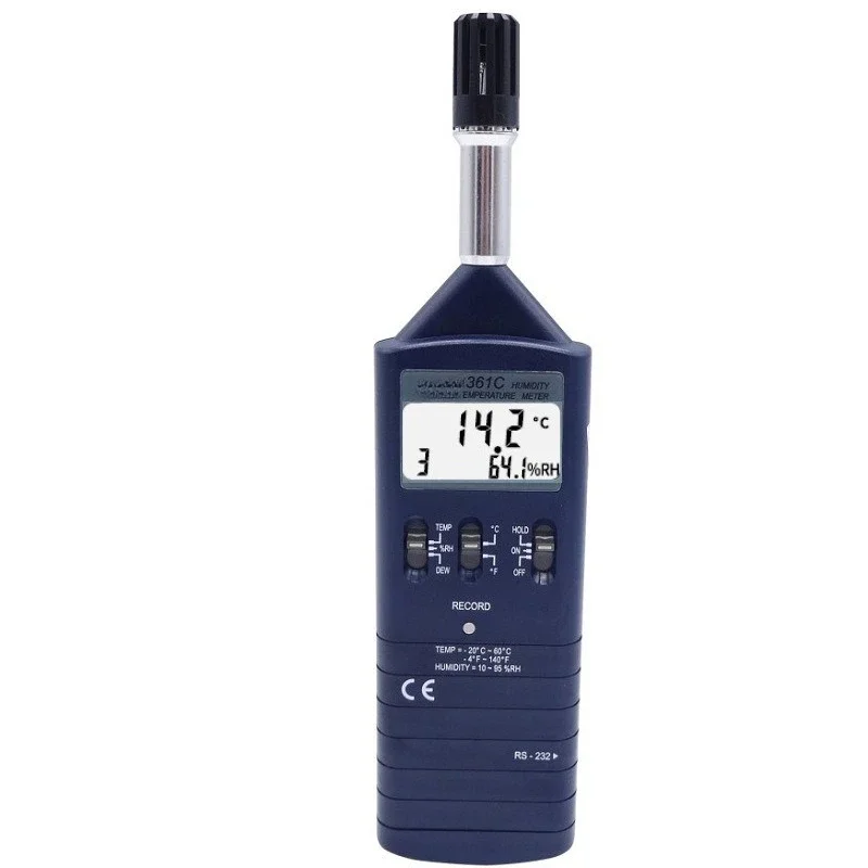 Memory Thermohygrometer TES-1361C Air Ambient Temperature and Humidity Measuring Instrument