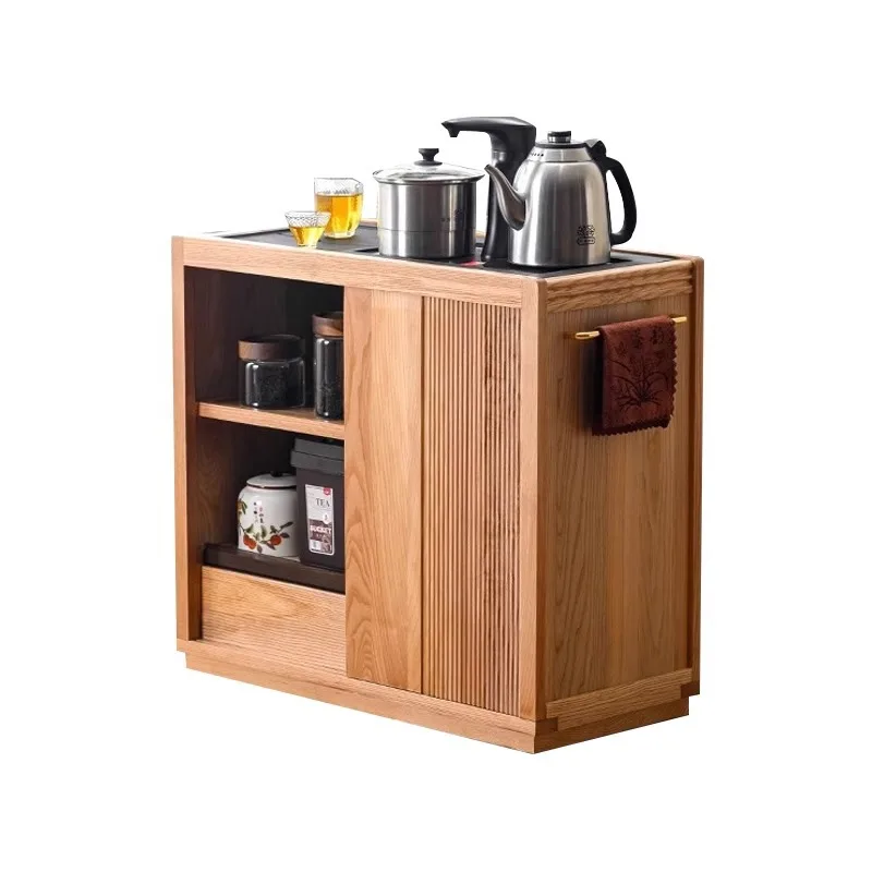 mobile tea table boiling water cabinet small tea table log wind small apartment integrated cabinet dining side cabinet